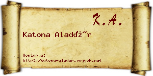Katona Aladár névjegykártya