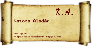 Katona Aladár névjegykártya